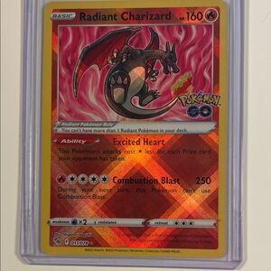 Pokemon Radiant Charizard Trading Card - Red and Gold
